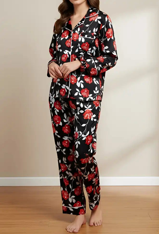 BLACK PRINTED PJ SET