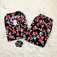 BLACK PRINTED PJ SET