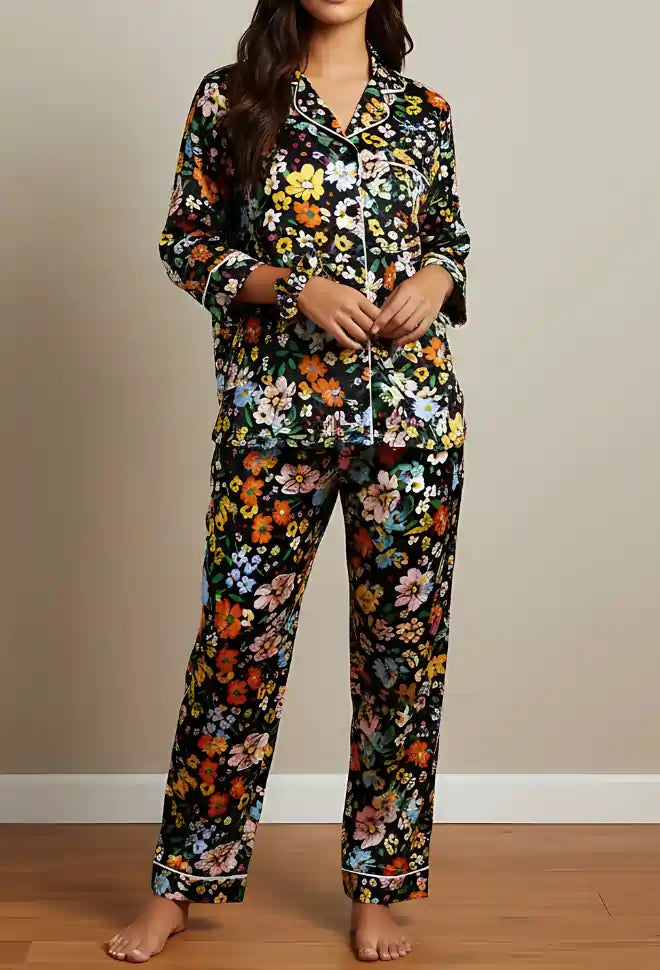 BLACK PRINTED PJ SET