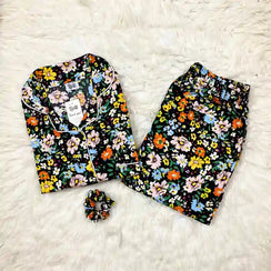 BLACK PRINTED PJ SET