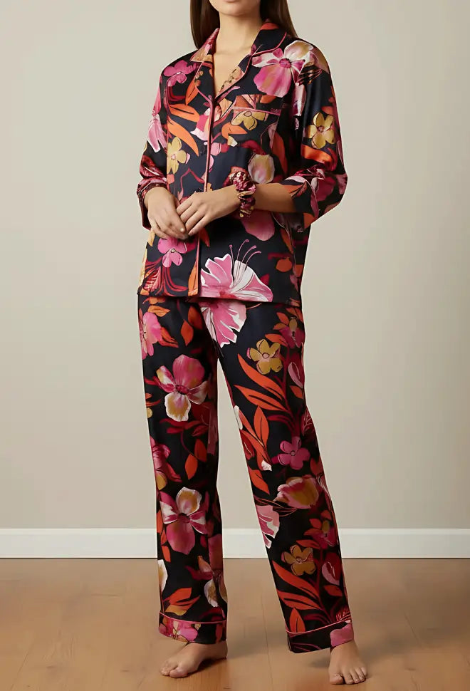 BLACK PRINTED PJ SET