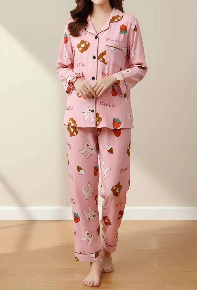PINK PRINTED PJ SET