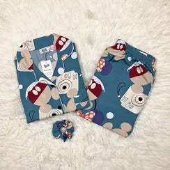 GREEN PRINTED PJ SET