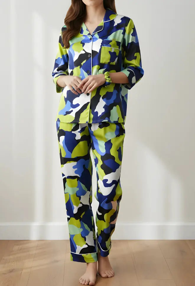 MULTICOLOR PRINTED PJ SET