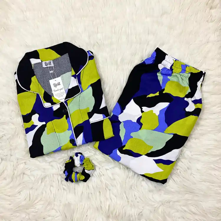 MINOR FAULT MULTICOLOR PRINTED PJ SET