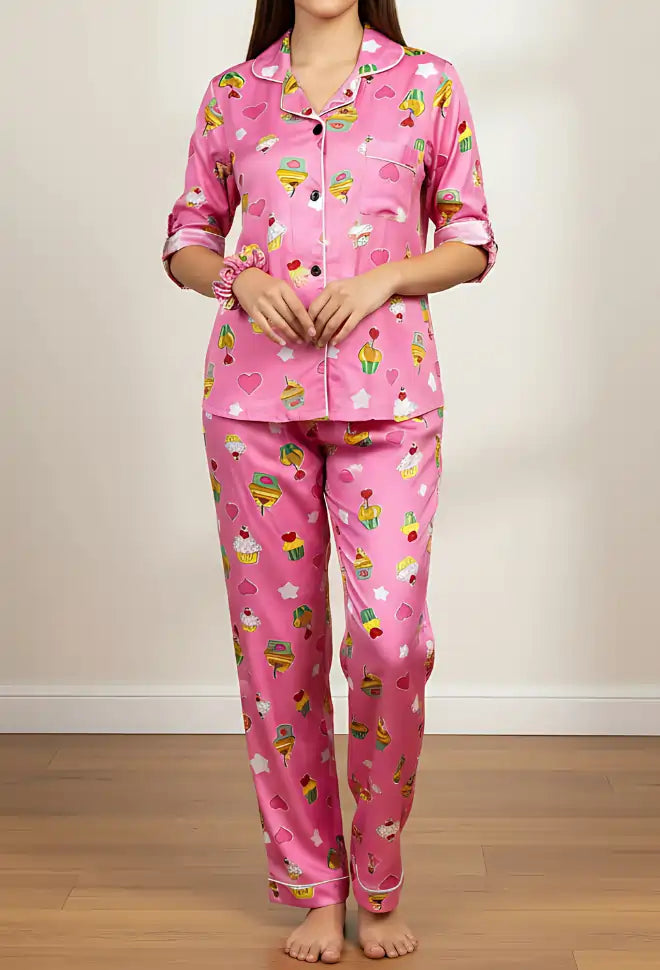 PINK PRINTED PJ SET