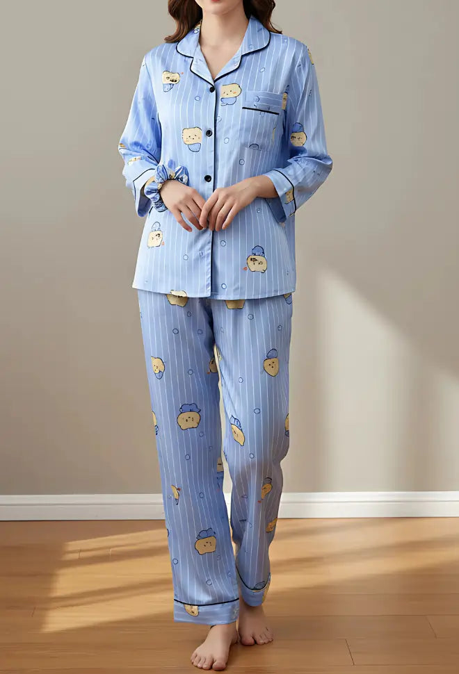 BLUE PRINTED PJ SET