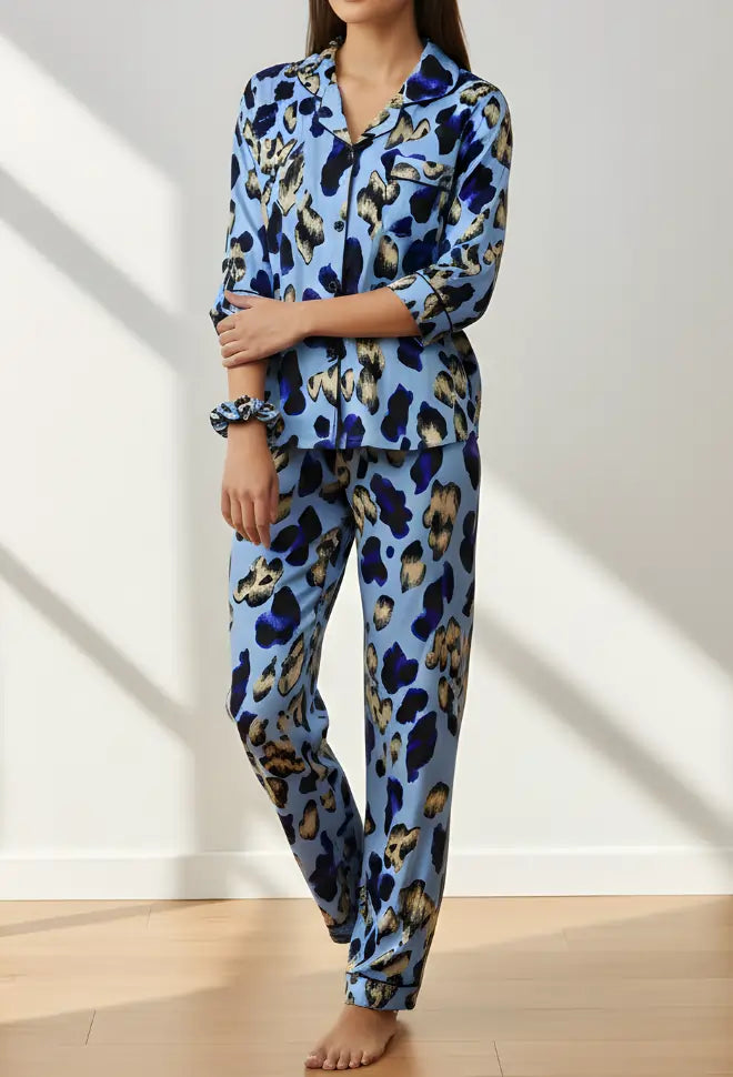 BLUE PRINTED PJ SET