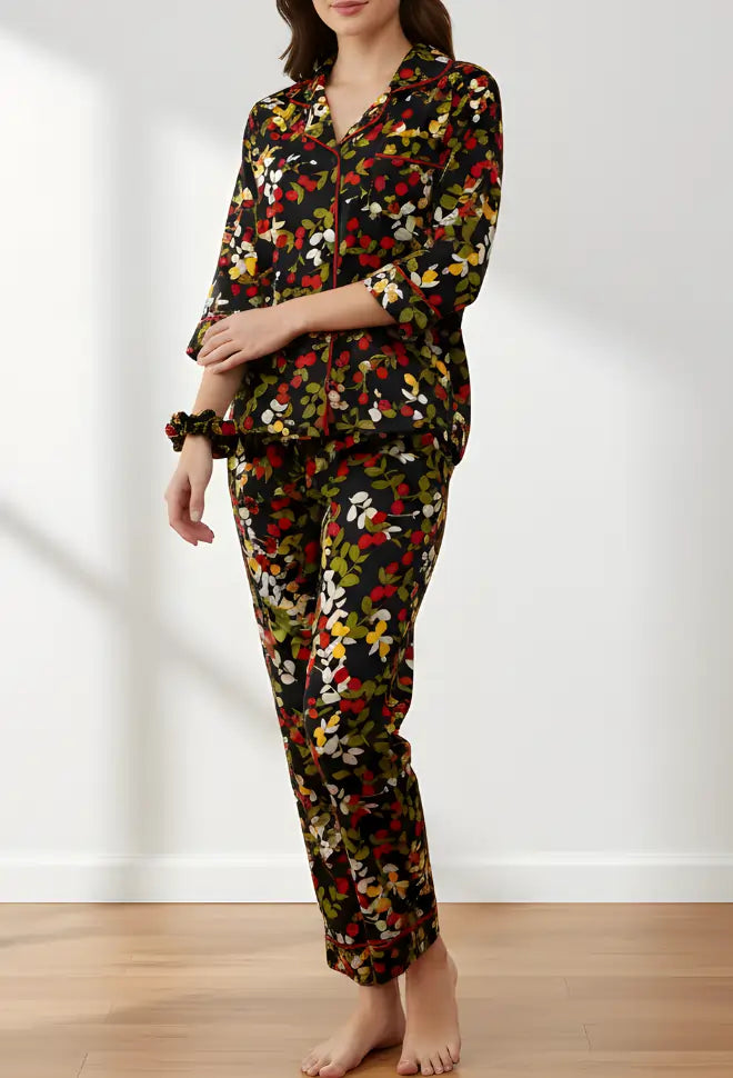 BLACK PRINTED PJ SET