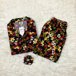 BLACK PRINTED PJ SET