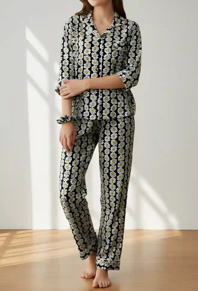 BLACK PRINTED PJ SET