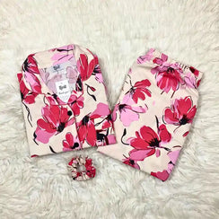 WHITE PRINTED PJ SET