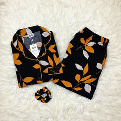 BLACK PRINTED PJ SET