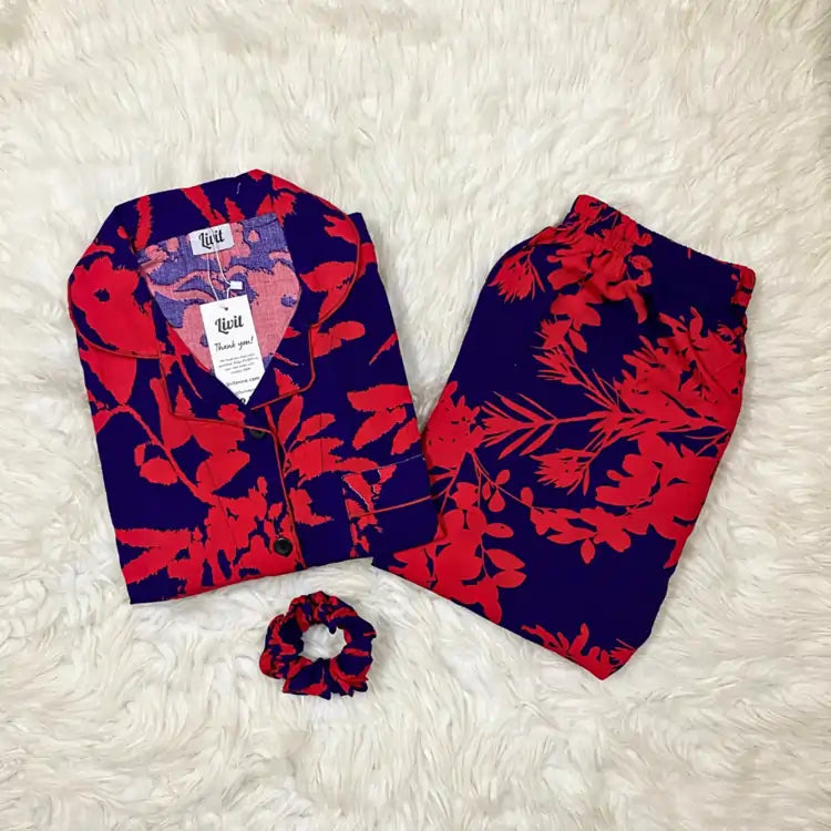 MINOR FAULT BLUE PRINTED PJ SET