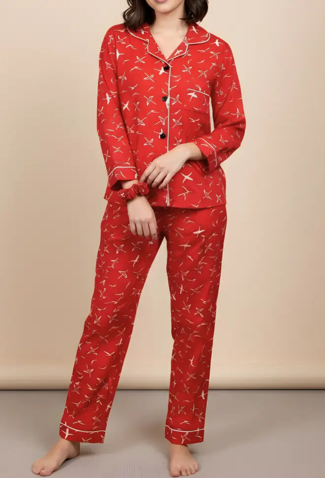 MINOR FAULT RED PRINTED PJ SET