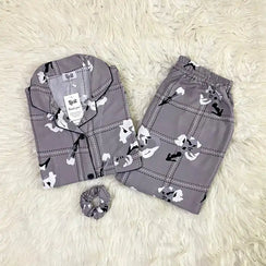 GREY PRINTED PJ SET