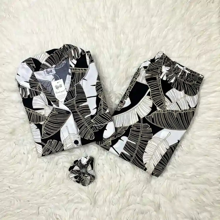 LIVIT™ Modern Luxe PJ Set – Leafy Touch