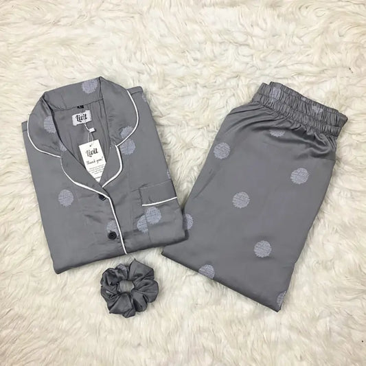 GREY PRINTED PJ SET