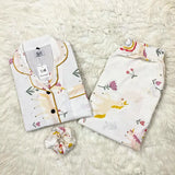 WHITE PRINTED PJ SET