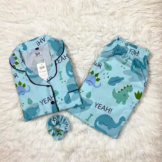 BLUE PRINTED PJ SET
