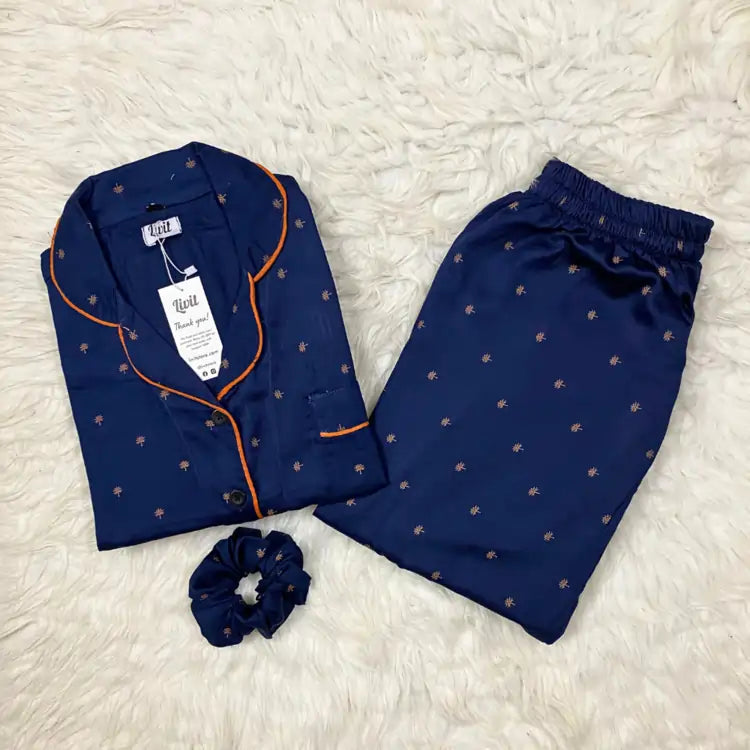 BLUE PRINTED PJ SET