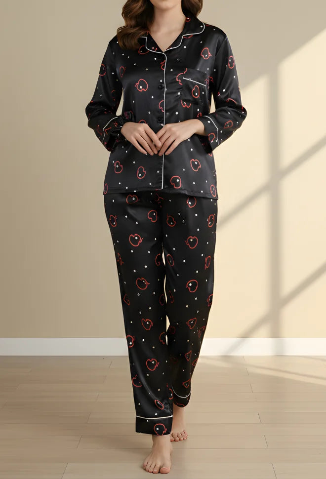BLACK PRINTED PJ SET