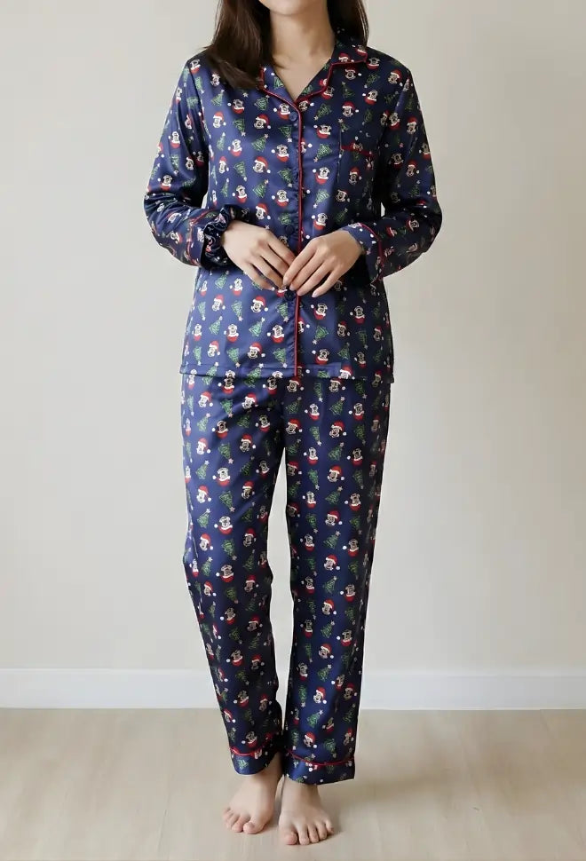 BLUE PRINTED PJ SET