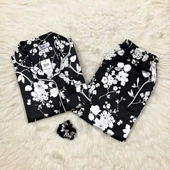 BLACK PRINTED PJ SET
