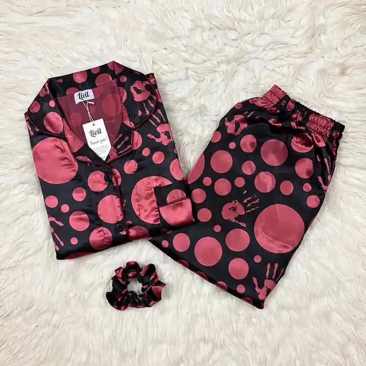 BLACK PRINTED PJ SET